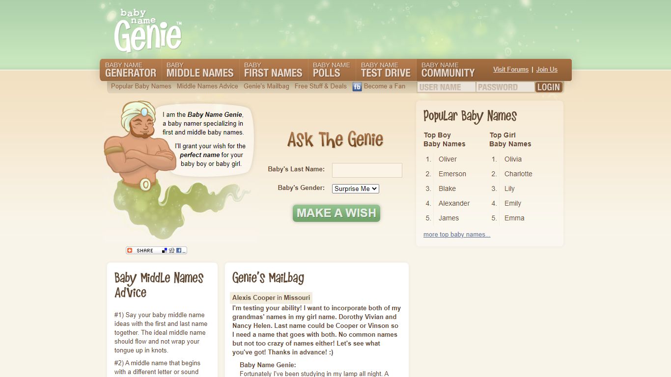 Baby Names, Middle Names, Name Generator